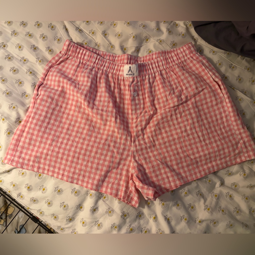 Pink Gingham Women's Elastic-Waist Shorts